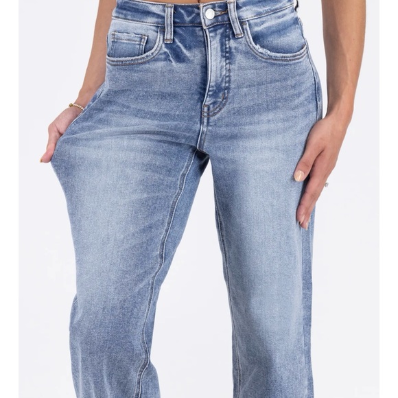 The Piper by Loverlet Super High Rise Tummy Control Cropped Wide Leg Jeans 16W - Picture 5 of 7